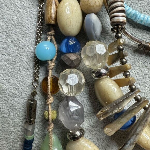 Set of 9 Gorgeous Handmade Boho Southwestern Tribal Statement Necklaces RARE Mix - Picture 3 of 9